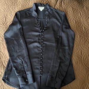 Navy blue blouse, slim fit size XS